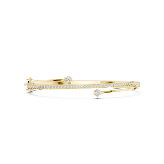 Unique Round Cut Lab Grown Diamond Wedding Bangle Bracelet Gift For Her - HIGHCARAT DIAMONDS