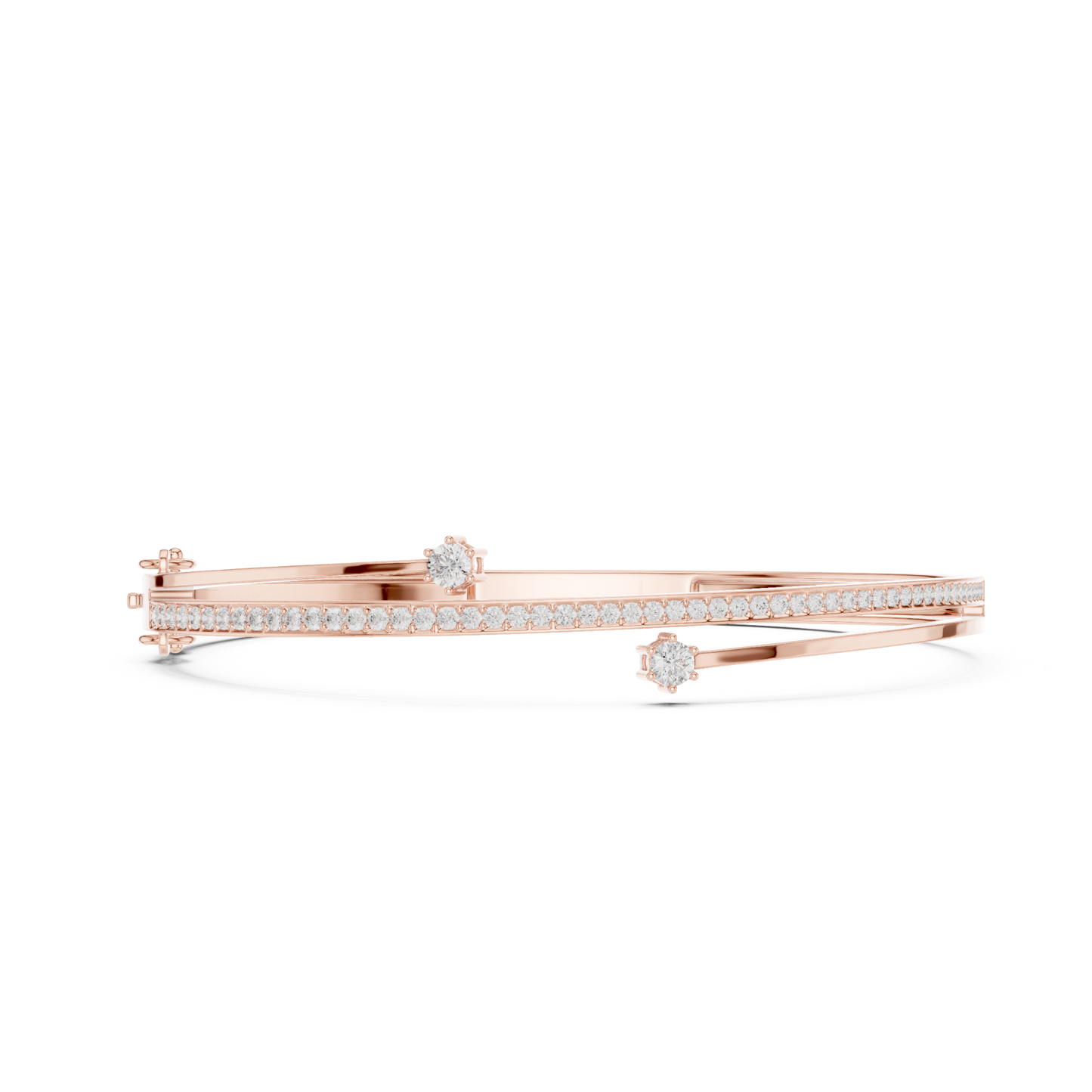 Unique Round Cut Lab Grown Diamond Wedding Bangle Bracelet Gift For Her - HIGHCARAT DIAMONDS