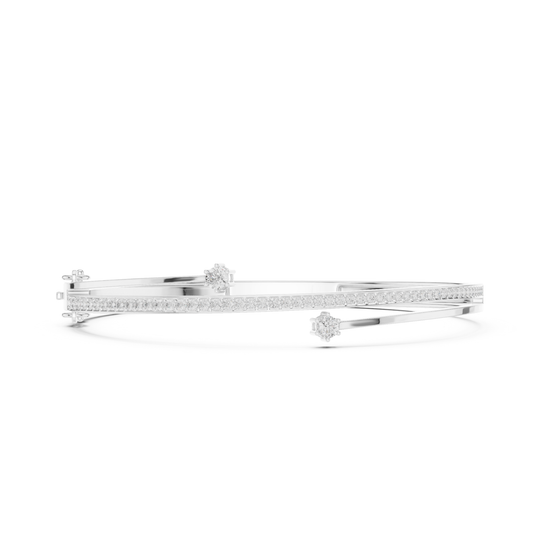Unique Round Cut Lab Grown Diamond Wedding Bangle Bracelet Gift For Her - HIGHCARAT DIAMONDS