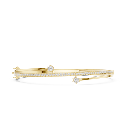 Unique Round Cut Lab Grown Diamond Wedding Bangle Bracelet Gift For Her - HIGHCARAT DIAMONDS