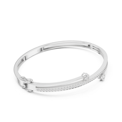 Unique Round Cut Lab Grown Diamond Wedding Bangle Bracelet Gift For Her - HIGHCARAT DIAMONDS