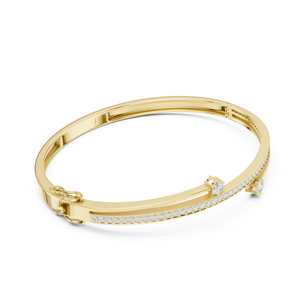 Unique Round Cut Lab Grown Diamond Wedding Bangle Bracelet Gift For Her - HIGHCARAT DIAMONDS