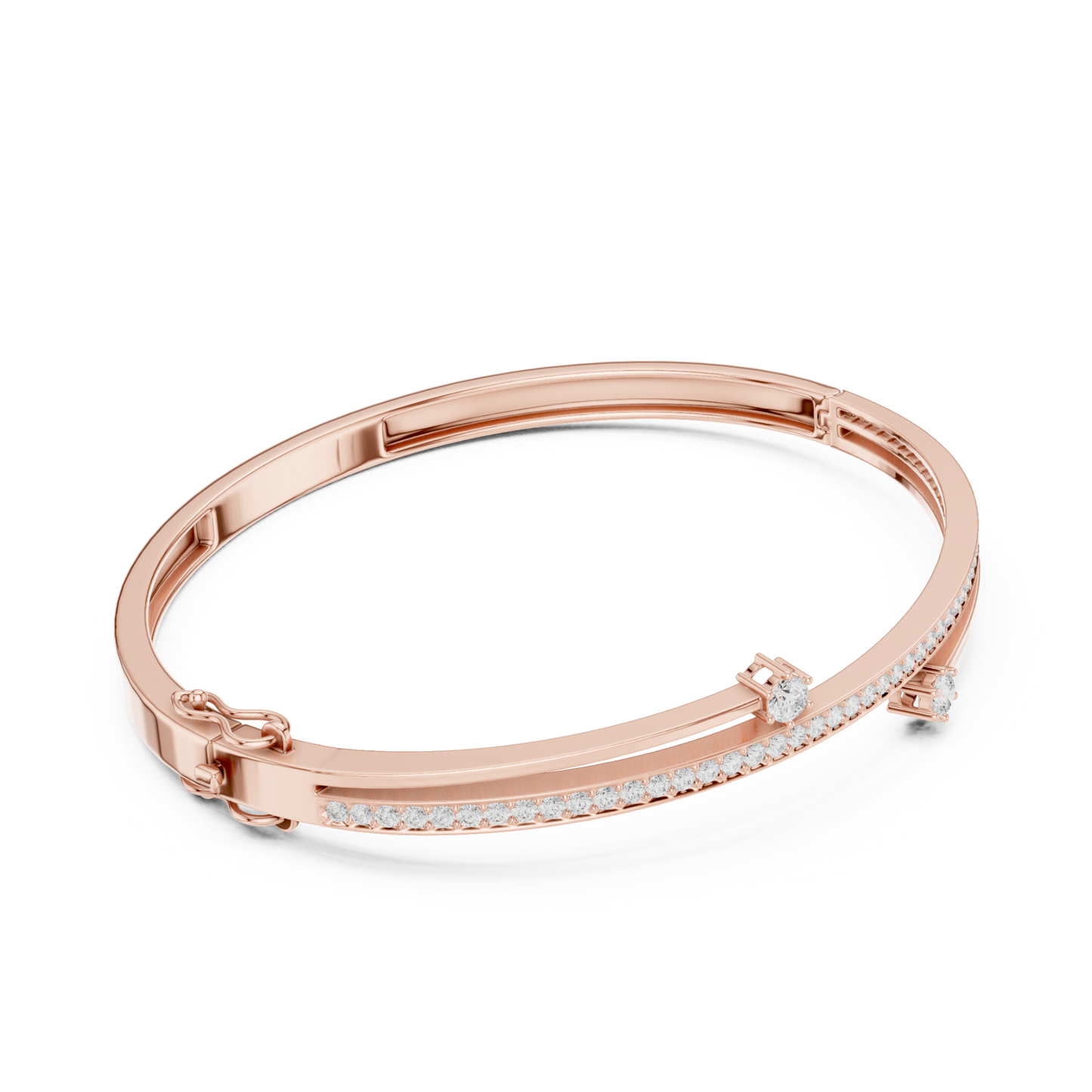 Unique Round Cut Lab Grown Diamond Wedding Bangle Bracelet Gift For Her - HIGHCARAT DIAMONDS