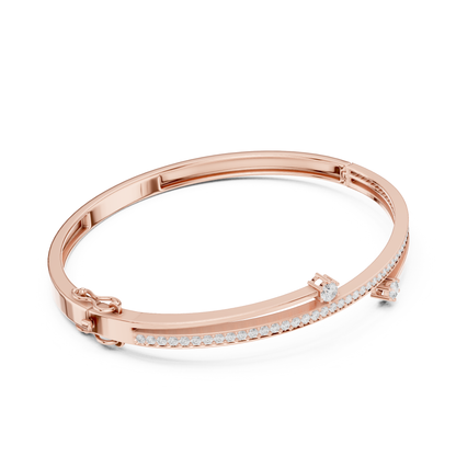 Unique Round Cut Lab Grown Diamond Wedding Bangle Bracelet Gift For Her - HIGHCARAT DIAMONDS