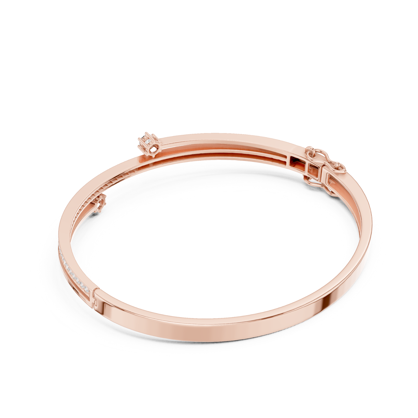 Unique Round Cut Lab Grown Diamond Wedding Bangle Bracelet Gift For Her - HIGHCARAT DIAMONDS