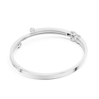 Unique Round Cut Lab Grown Diamond Wedding Bangle Bracelet Gift For Her - HIGHCARAT DIAMONDS