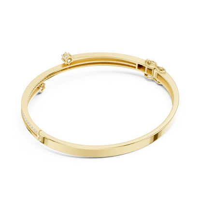Unique Round Cut Lab Grown Diamond Wedding Bangle Bracelet Gift For Her - HIGHCARAT DIAMONDS