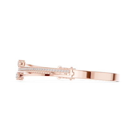 Unique Round Cut Lab Grown Diamond Wedding Bangle Bracelet Gift For Her - HIGHCARAT DIAMONDS