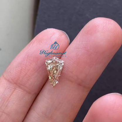 Unique Shield Cut Yellow Fancy Perfect Antique Lab Grown Diamond Use For Earring - HIGHCARAT DIAMONDS