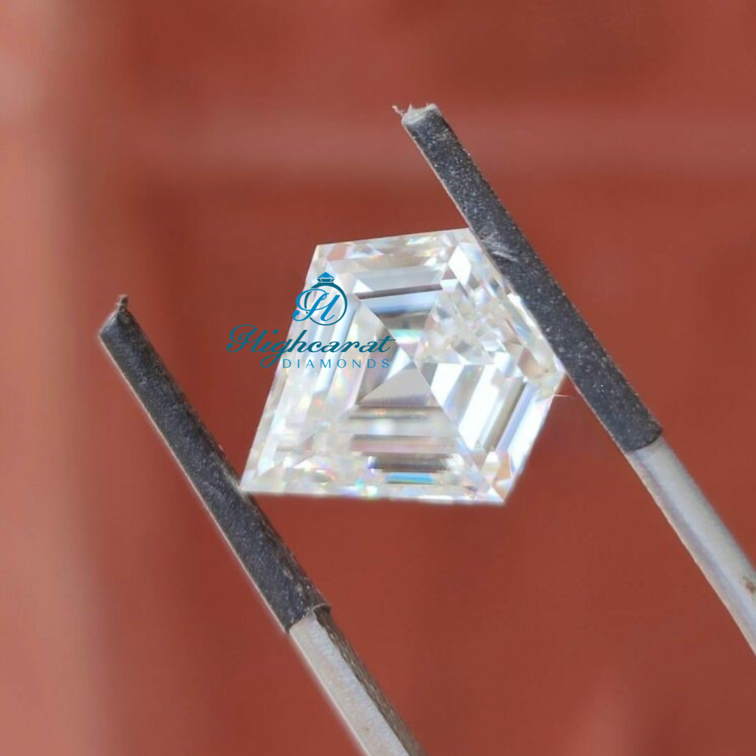 High Clarity Spear Step Cut Lab Grown Diamond with crisp edges and balanced appearance