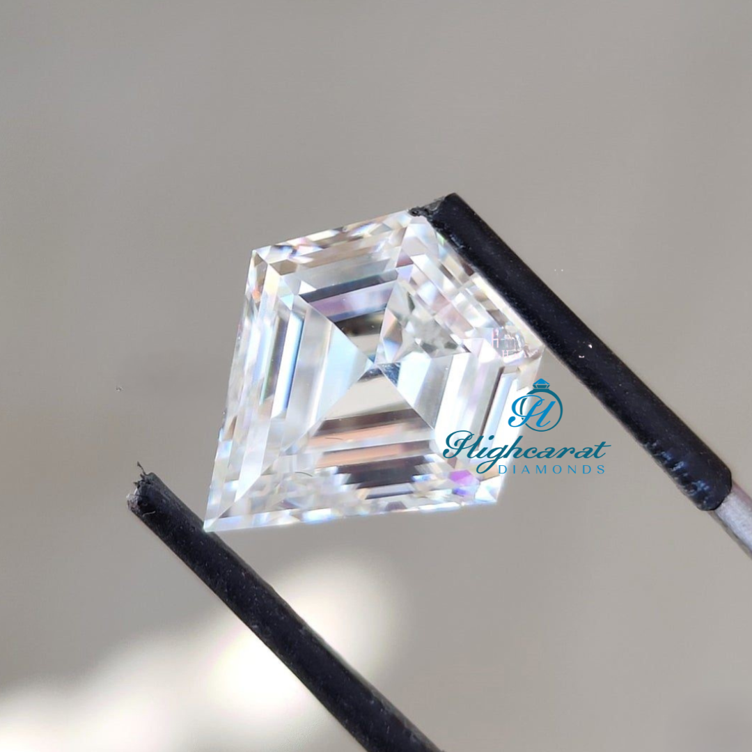 Certified Spear Cut Lab Grown Diamond with polished finish and defined proportions