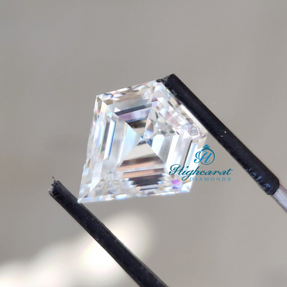 Certified Spear Cut Lab Grown Diamond with polished finish and defined proportions