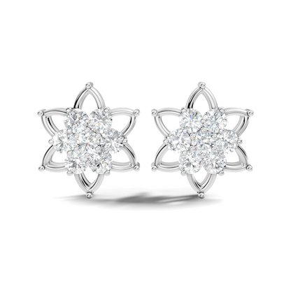 Unique Style Round Shape Natural & Lab Grown Diamond Sparkle Diamond Earrings