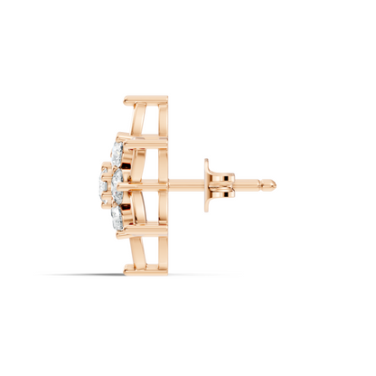 Unique Style Round Shape Natural & Lab Grown Diamond Sparkle Diamond Earrings