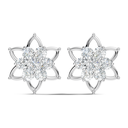 Unique Style Round Shape Natural & Lab Grown Diamond Sparkle Diamond Earrings