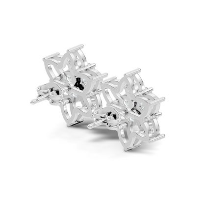 Unique Style Round Shape Natural & Lab Grown Diamond Sparkle Diamond Earrings