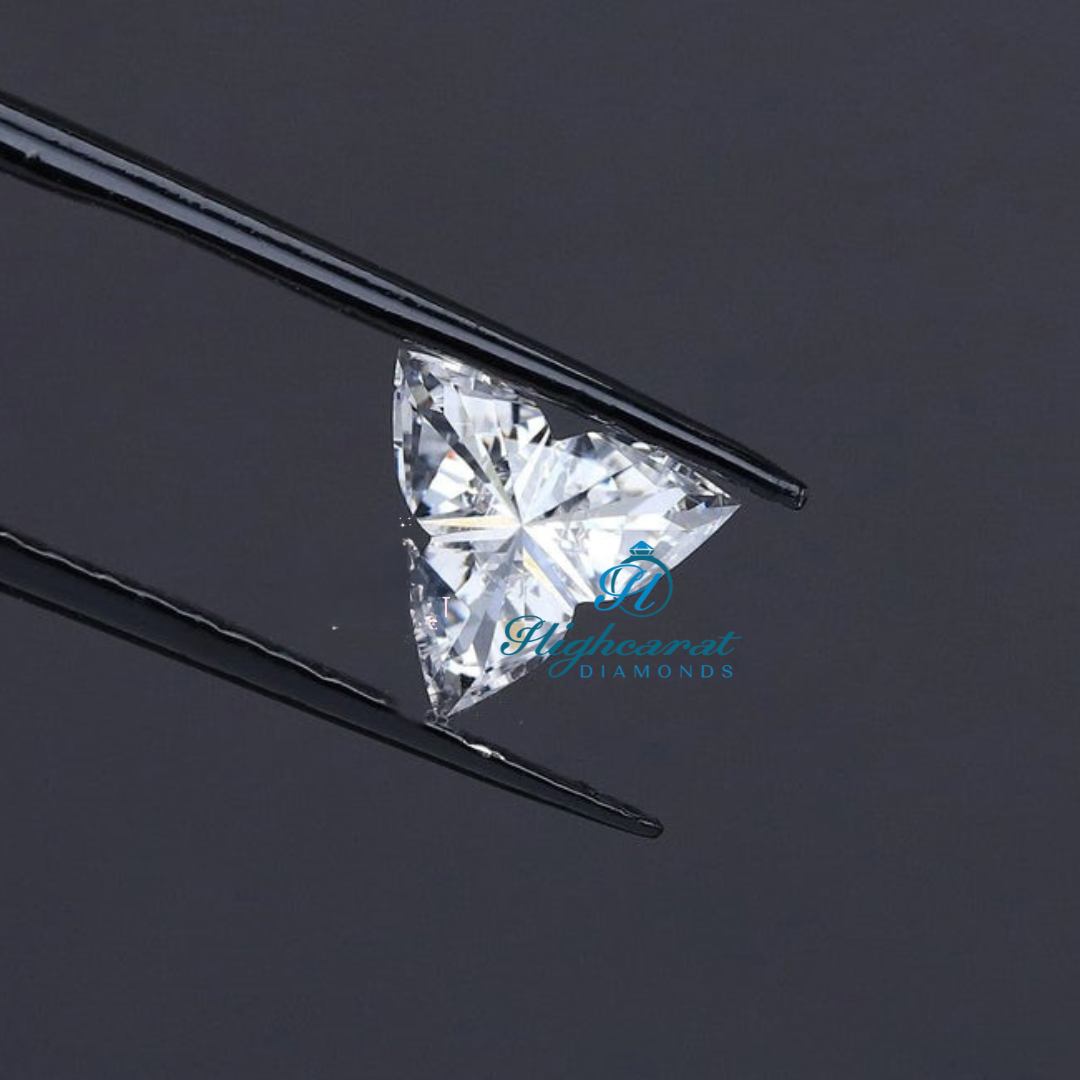 Certified Trillion Lotus Shape Lab Grown Diamond with polished finish and balanced proportions
