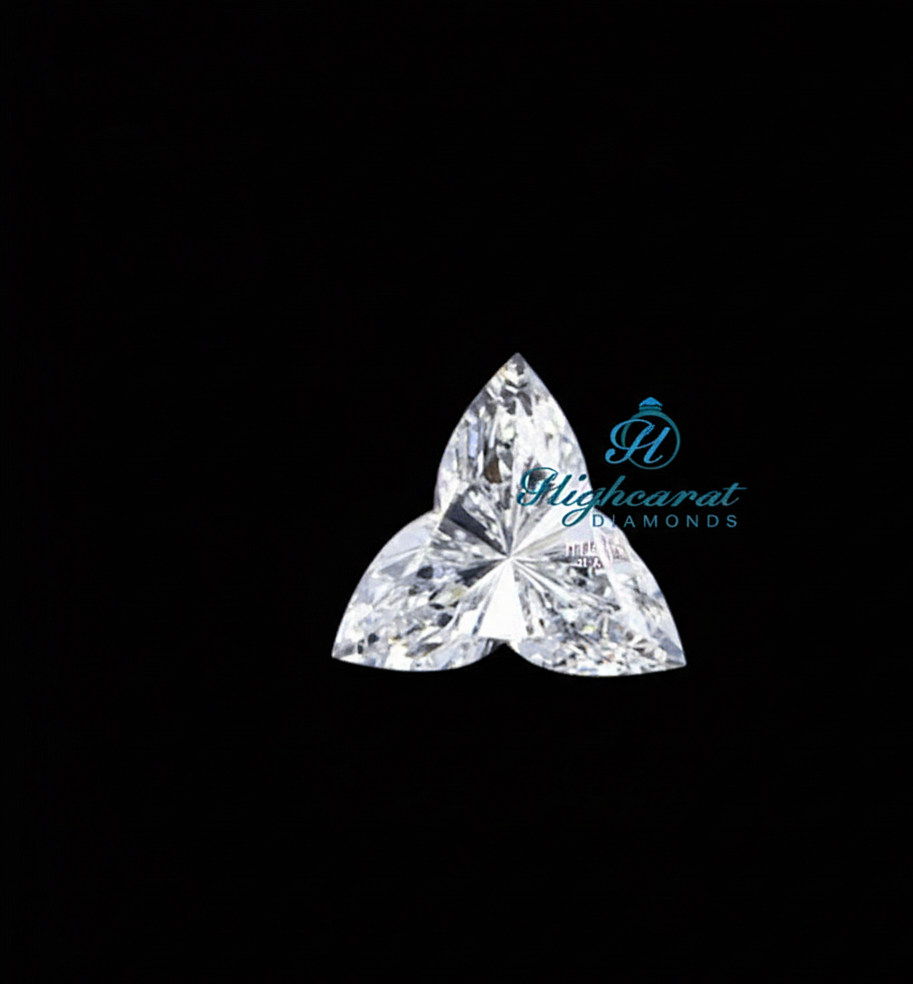 Unique Trillion Lotus Shape Lab Grown Diamond featuring lotus inspired symmetry and precision faceting