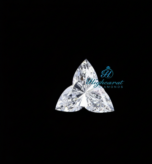 Unique Trillion Lotus Shape Lab Grown Diamond featuring lotus inspired symmetry and precision faceting