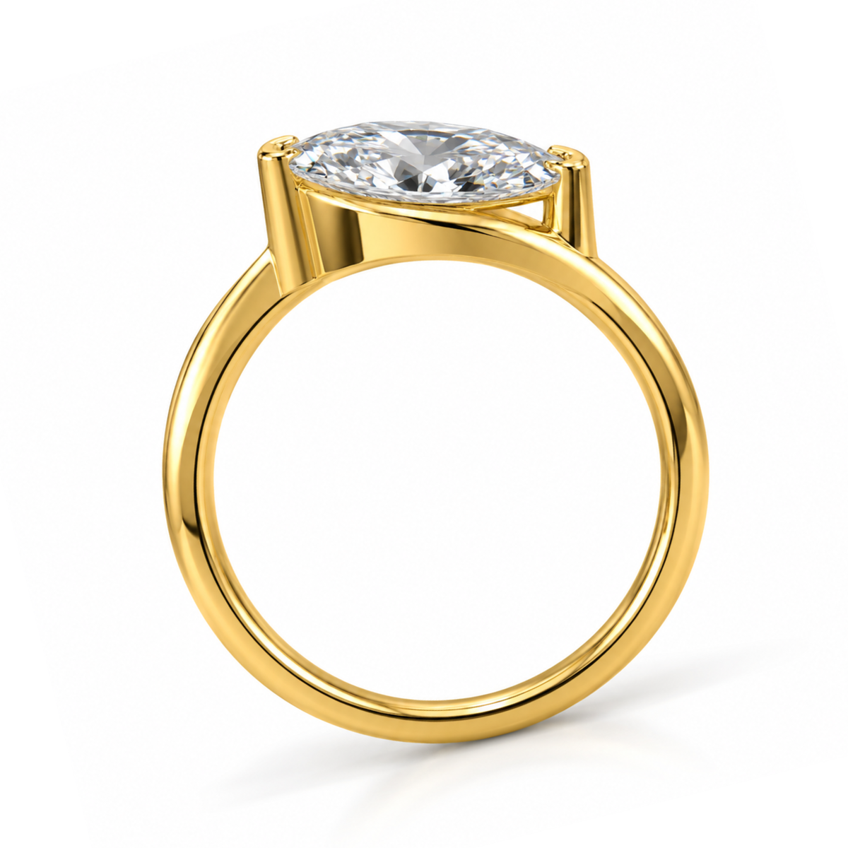 1.65 Ct Marquise Cut Lab Grown Diamond Bypass Ring