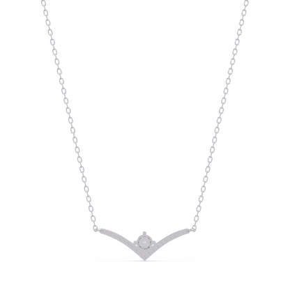 V Curve Lab Grown Diamond Rose Gold Pendant Necklace - HIGHCARAT DIAMONDS