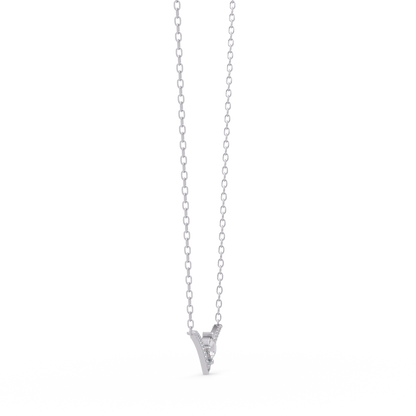 V Curve Lab Grown Diamond Rose Gold Pendant Necklace - HIGHCARAT DIAMONDS