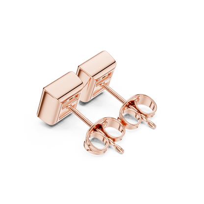 Vintage 1.00Ct Princess Cut Lab Grown Diamond Elegant Dainty Bezel Set Stud Earring Gift For Her - HIGHCARAT DIAMONDS