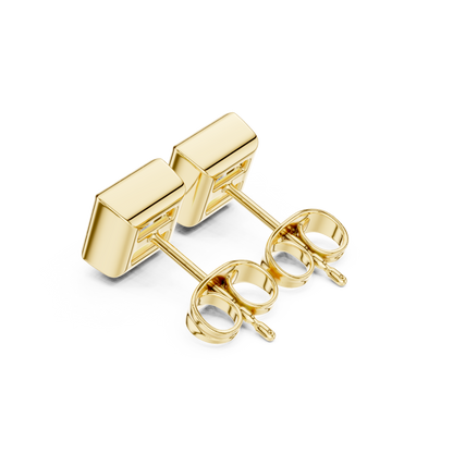 Vintage 1.00Ct Princess Cut Lab Grown Diamond Elegant Dainty Bezel Set Stud Earring Gift For Her - HIGHCARAT DIAMONDS