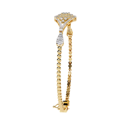 Vintage 1.07Ct Round Cut Lab Grown Diamond Antique Minimalist Perfect Sparkling Bridesmaid Cuff Bracelet - HIGHCARAT DIAMONDS