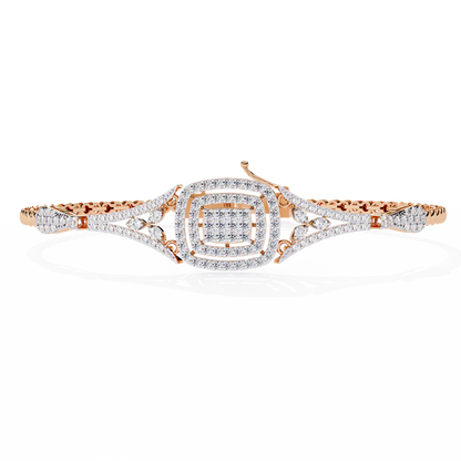 Vintage 1.07Ct Round Cut Lab Grown Diamond Antique Minimalist Perfect Sparkling Bridesmaid Cuff Bracelet - HIGHCARAT DIAMONDS