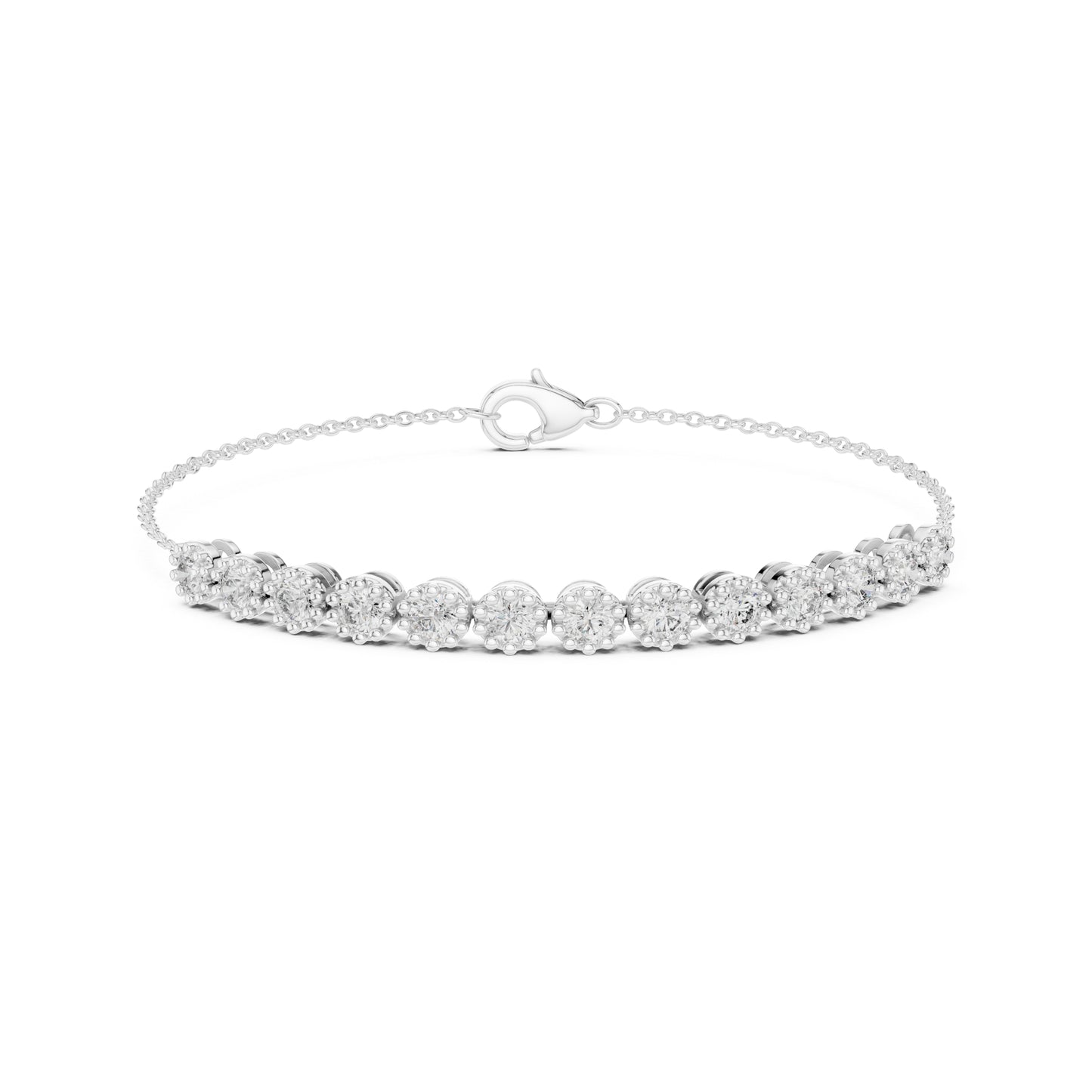 Vintage 1.43Ct Round Cut Natural Diamond Unique Minimalist Dainty Perfect Statement Charm Bracelet Gift For Her - HIGHCARAT DIAMONDS