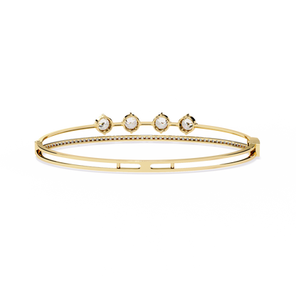 Vintage 2.32Ct Round Cut White Colorless Diamond Prong Set Sparkling Perfect Dainty Party Wear Bangle - HIGHCARAT DIAMONDS