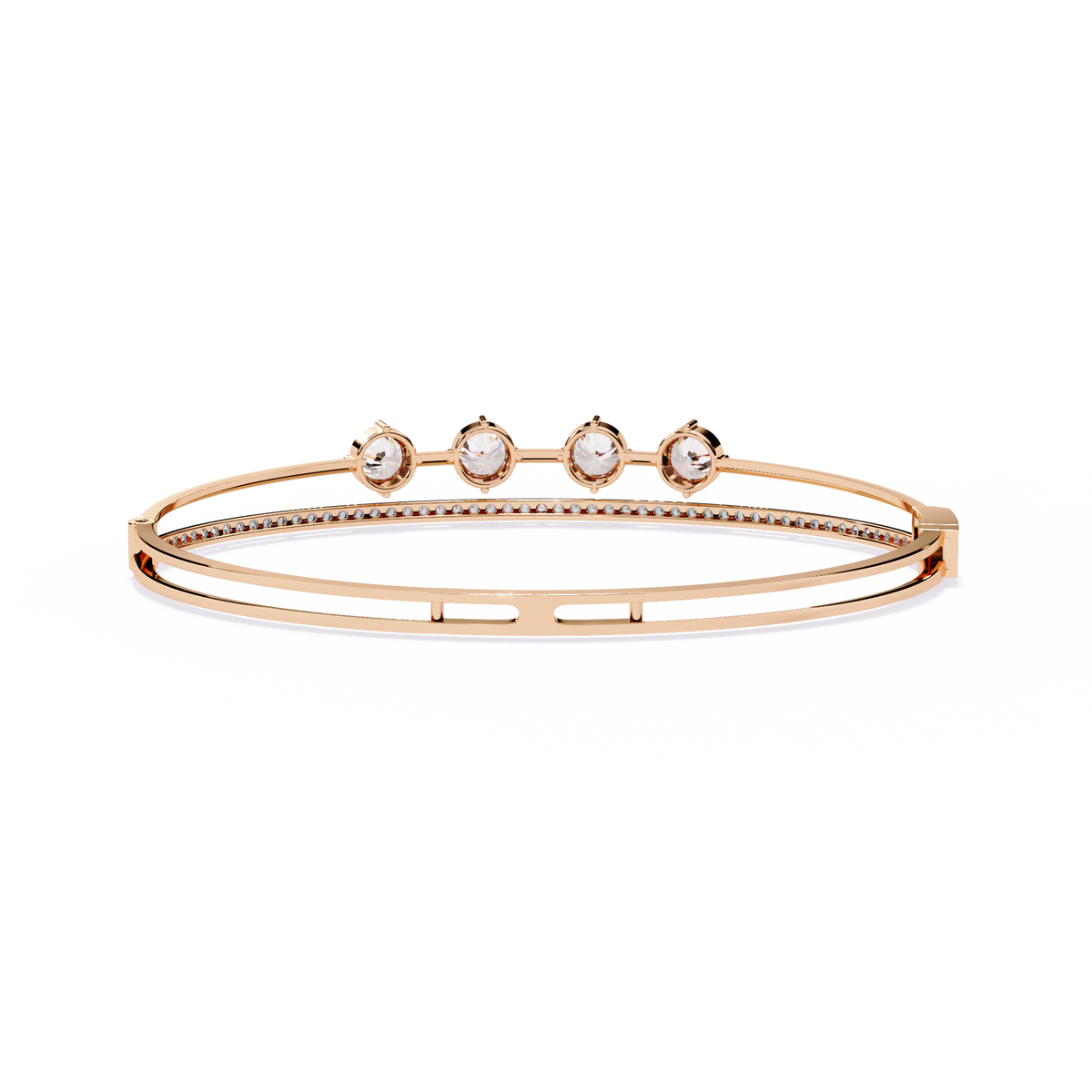 Vintage 2.32Ct Round Cut White Colorless Diamond Prong Set Sparkling Perfect Dainty Party Wear Bangle - HIGHCARAT DIAMONDS
