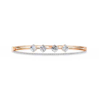 Vintage 2.32Ct Round Cut White Colorless Diamond Prong Set Sparkling Perfect Dainty Party Wear Bangle - HIGHCARAT DIAMONDS