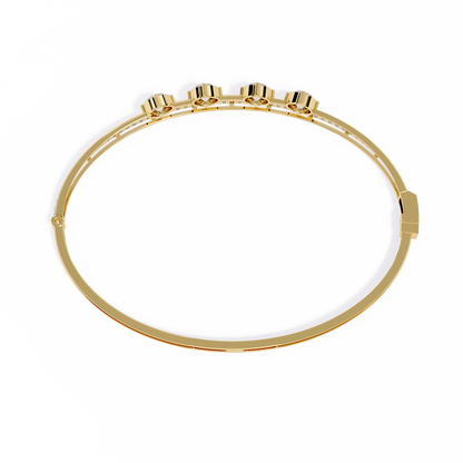 Vintage 2.32Ct Round Cut White Colorless Diamond Prong Set Sparkling Perfect Dainty Party Wear Bangle - HIGHCARAT DIAMONDS