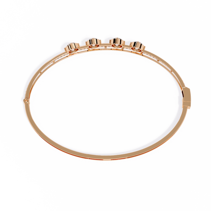 Vintage 2.32Ct Round Cut White Colorless Diamond Prong Set Sparkling Perfect Dainty Party Wear Bangle - HIGHCARAT DIAMONDS