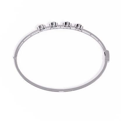 Vintage 2.32Ct Round Cut White Colorless Diamond Prong Set Sparkling Perfect Dainty Party Wear Bangle - HIGHCARAT DIAMONDS