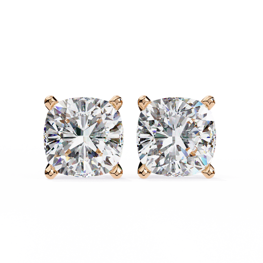 Vintage 2.33Ct Cushion Cut White Colorless Diamond Minimalist Classic Cluster Stud Earring Gift For Her - HIGHCARAT DIAMONDS