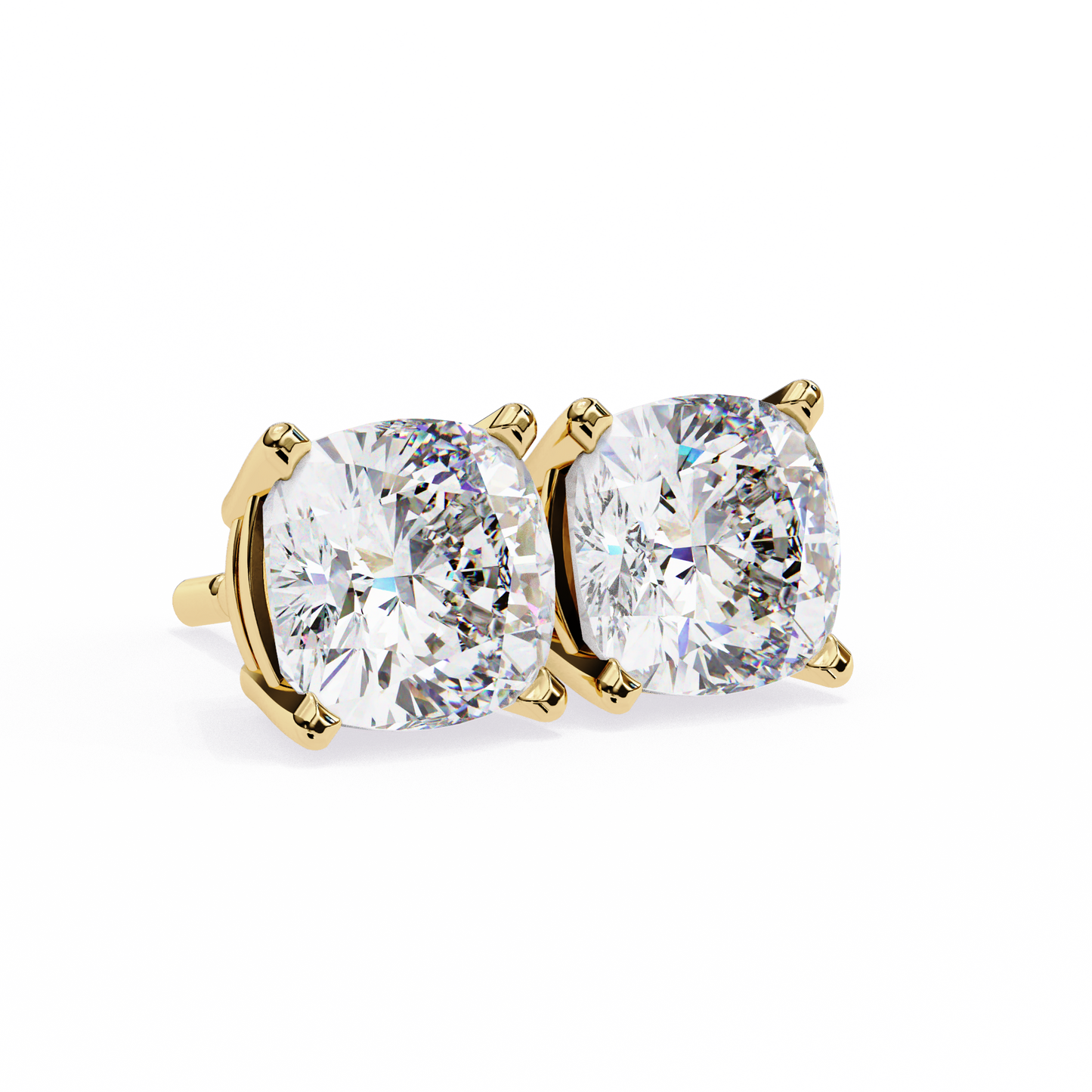 Vintage 2.33Ct Cushion Cut White Colorless Diamond Minimalist Classic Cluster Stud Earring Gift For Her - HIGHCARAT DIAMONDS