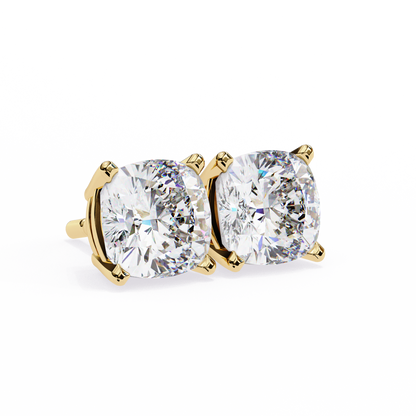 Vintage 2.33Ct Cushion Cut White Colorless Diamond Minimalist Classic Cluster Stud Earring Gift For Her - HIGHCARAT DIAMONDS