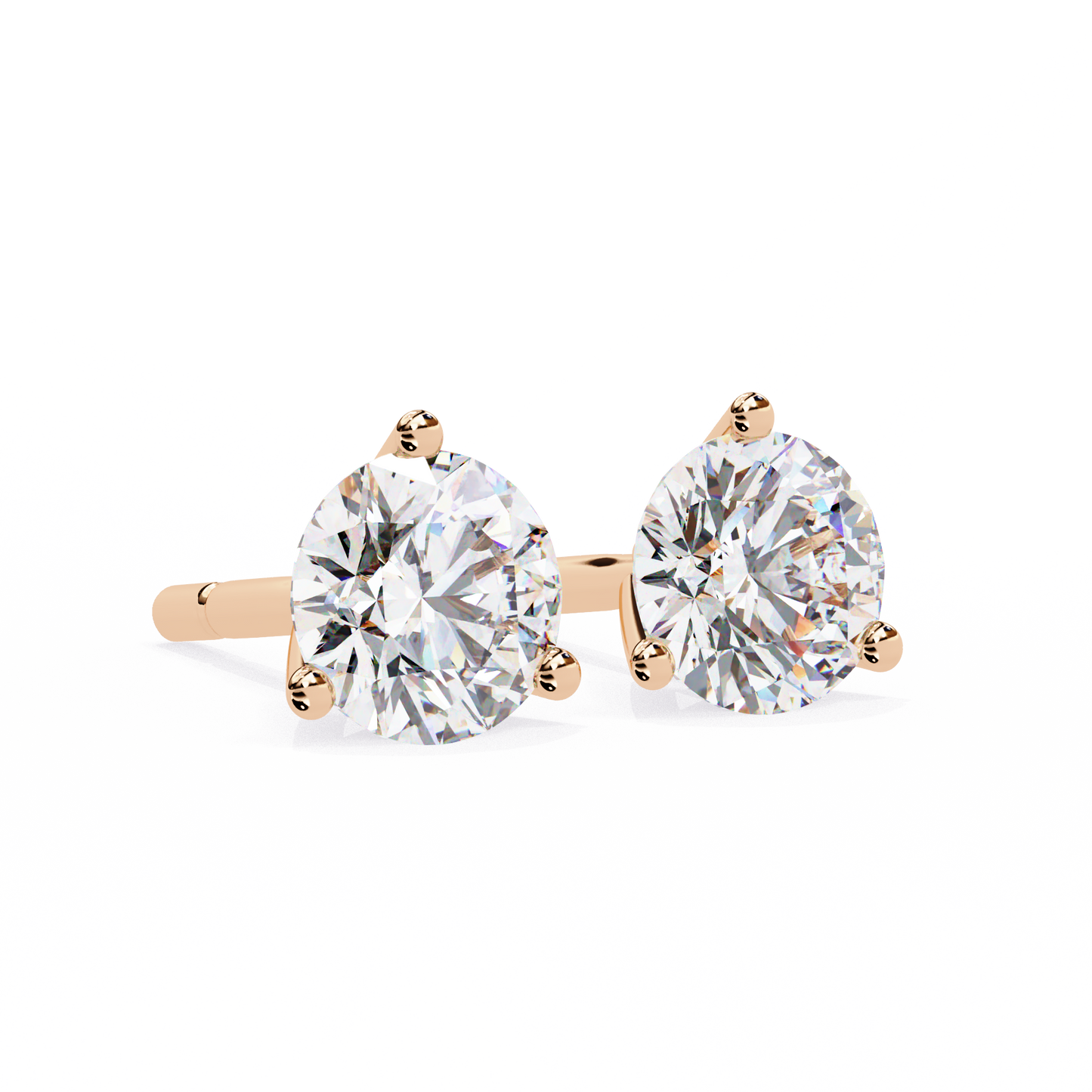 Vintage 2.57CTRound Cut Diamond 3 Prong Set Delicate Elegance Dainty Cluster Stud Earring For Her - HIGHCARAT DIAMONDS