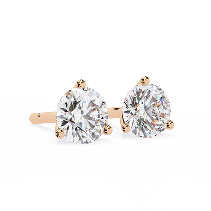 Vintage 2.57CTRound Cut Diamond 3 Prong Set Delicate Elegance Dainty Cluster Stud Earring For Her - HIGHCARAT DIAMONDS