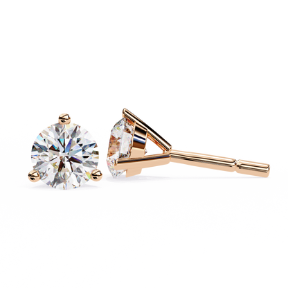 Vintage 2.57CTRound Cut Diamond 3 Prong Set Delicate Elegance Dainty Cluster Stud Earring For Her - HIGHCARAT DIAMONDS