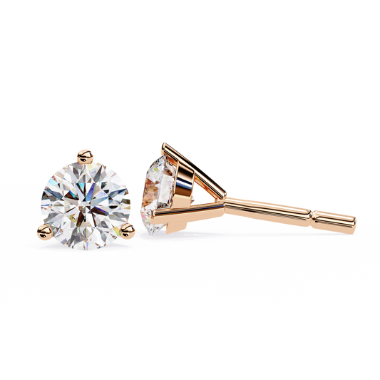 Vintage 2.57CTRound Cut Diamond 3 Prong Set Delicate Elegance Dainty Cluster Stud Earring For Her - HIGHCARAT DIAMONDS