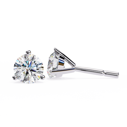 Vintage 2.57CTRound Cut Diamond 3 Prong Set Delicate Elegance Dainty Cluster Stud Earring For Her - HIGHCARAT DIAMONDS