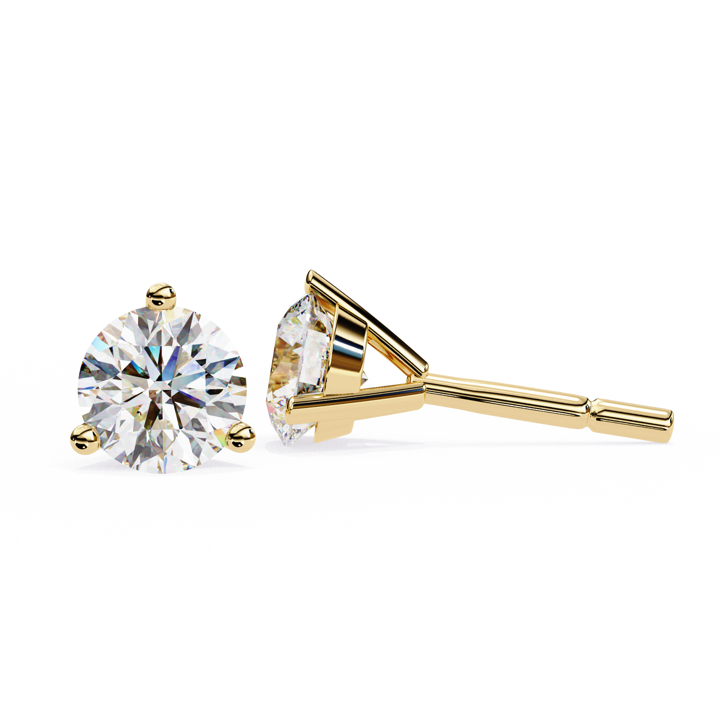 Vintage 2.57CTRound Cut Diamond 3 Prong Set Delicate Elegance Dainty Cluster Stud Earring For Her - HIGHCARAT DIAMONDS