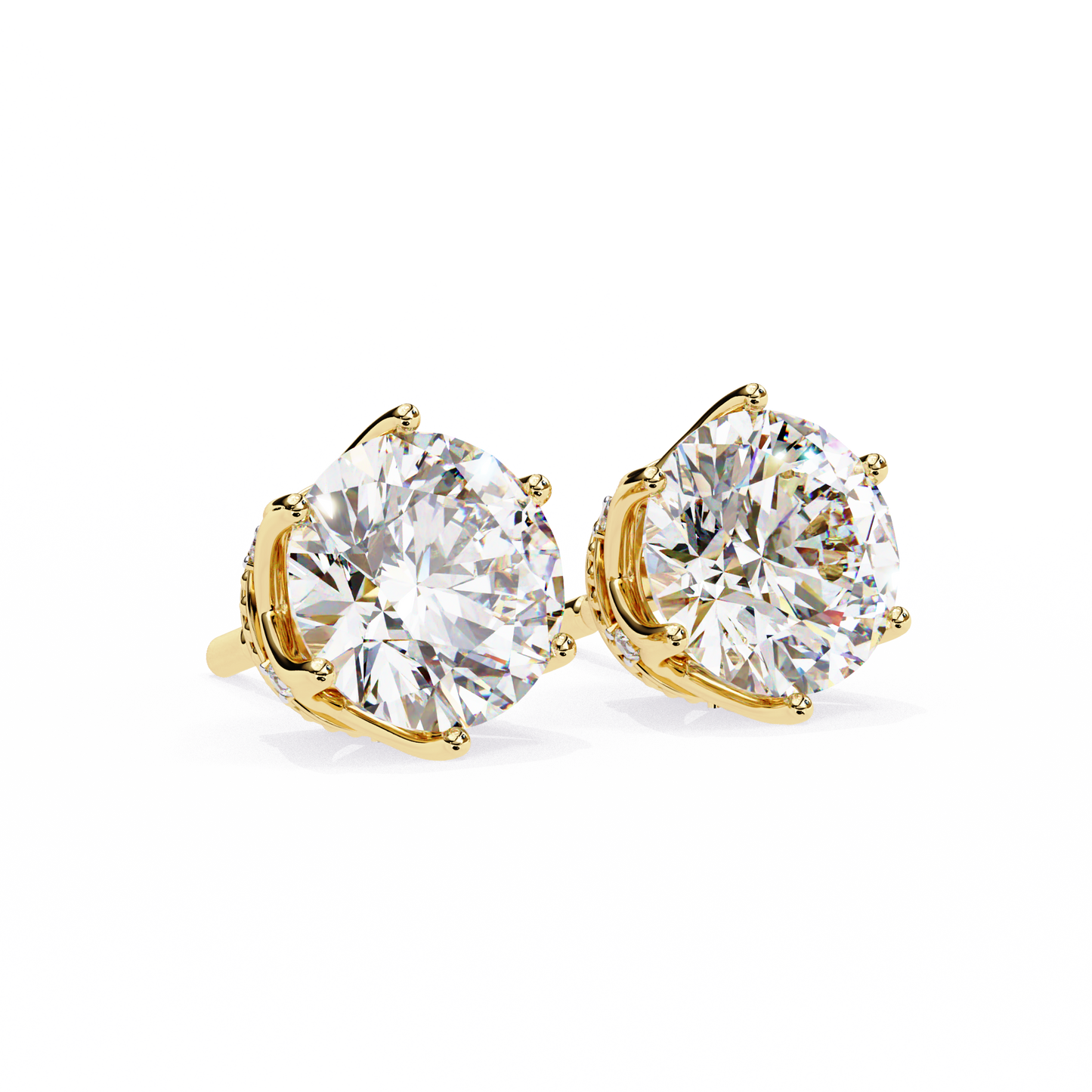 Vintage 2.62Ct Round Cut Diamond Unique 6 Prong Set Art Deco Solitaire Screw Back Stud Earring Gift For Her - HIGHCARAT DIAMONDS