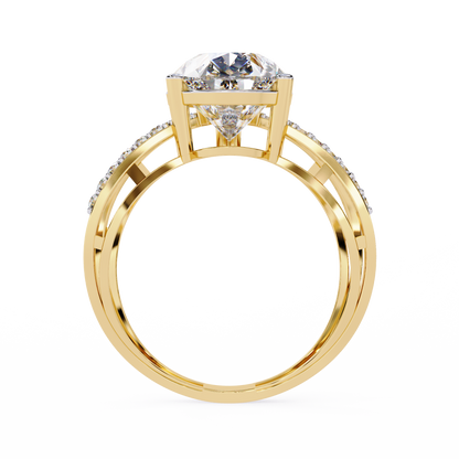 Vintage 4.62Ct Pear And Round Cut Lab Grown Diamond 14k Solid Rose Gold Wedding Ring For Her - HIGHCARAT DIAMONDS
