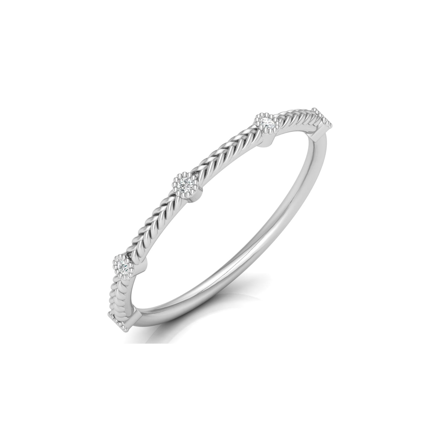 Vintage Art Deco 14 KT Solid Gold Diamond Wedding Band Ring for Women's Timeless Design - HIGHCARAT DIAMONDS