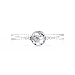 Vintage Circle Shape Round Cut Diamond Elegant Dainty Minimalist Statement Daily Wear Cuff Bracelet For Her - HIGHCARAT DIAMONDS